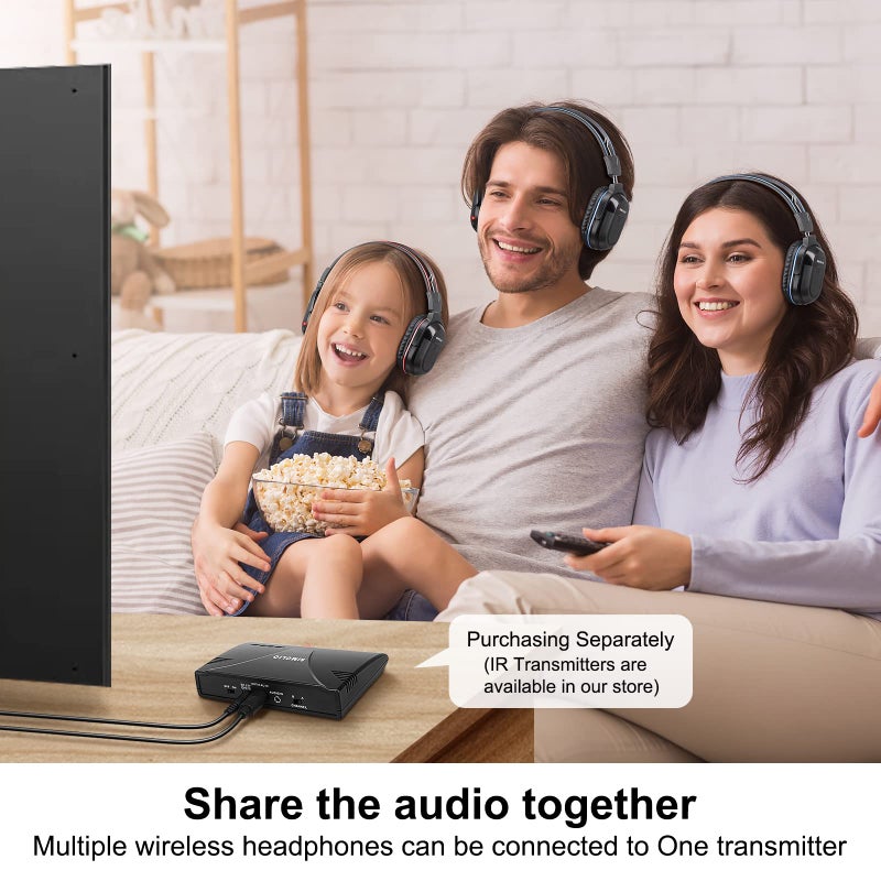 SIMOLIO Infrared Headphones for Car DVD, Not Bluetooth, Universal 2 Channel IR Headphones for Honda Odyssey, uConnect Chrysler Pacifica, Town & Country, GMC Yukon, Wireless Headsets for TV, 3 Pack - Image 5